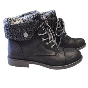 Cliffs by White Mountain Duena Lace-Up Booties Black Women's Size 6.5